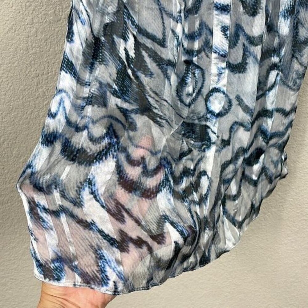 Derek Lam Sheer White Blue Black Cami Blouse - Picture 3 of 10